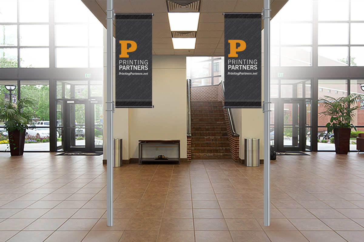 Indoor Pole Banner Printing by Printing Partners