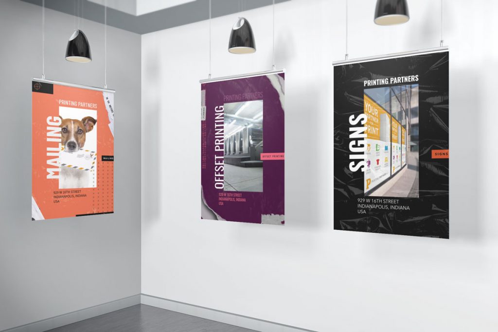 Multiple Versions of Posters Mounted