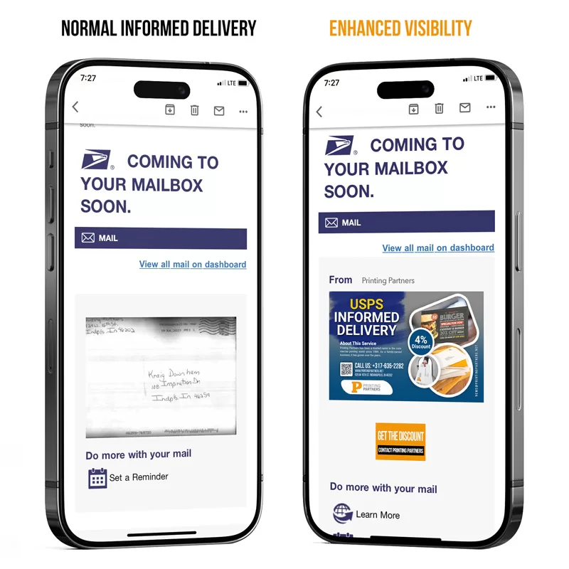 USPS Informed Delivery showing enhanced delivery