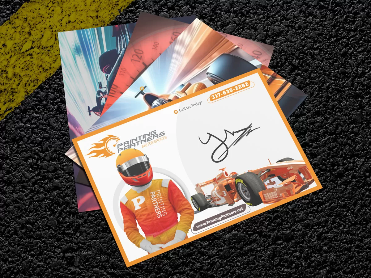 Custom Printed Hero Cards for Racing Teams