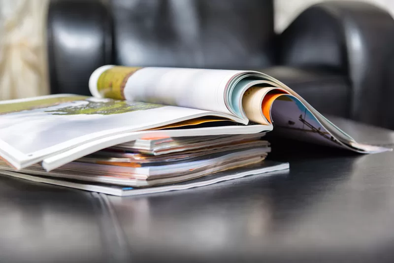 Stack of Magazines printed on matte paper