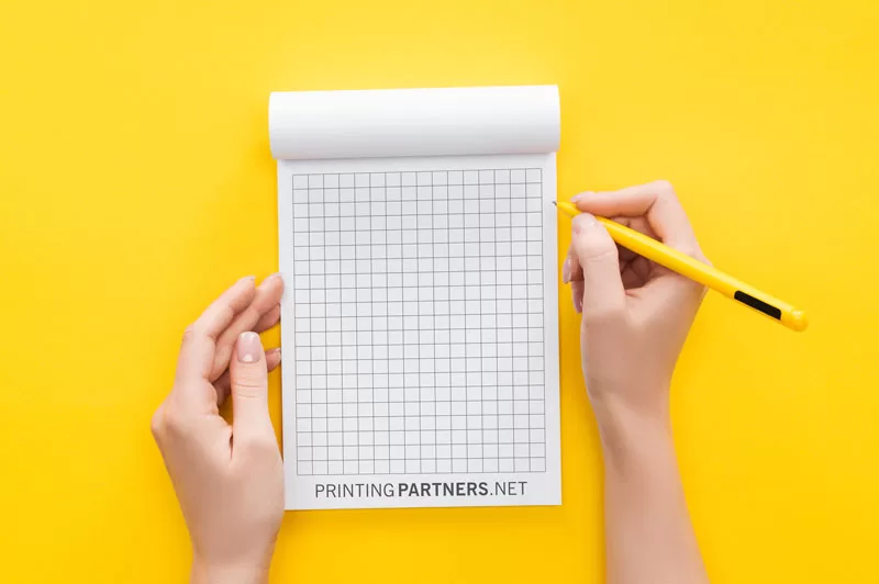 custom grid notepads printed with your logo