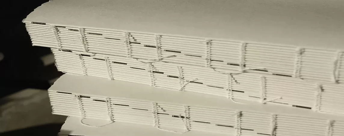smyth sewn book binding before cover is applied