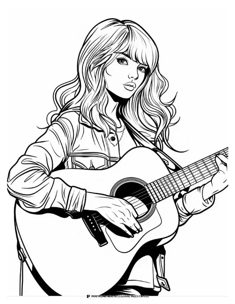 Popular Singer Coloring Page