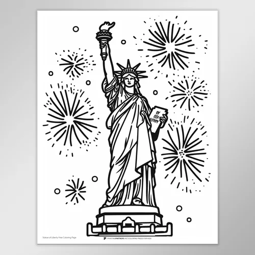 Family Picnic 4th of July Coloring Page