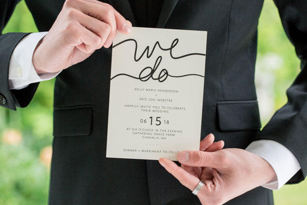 Laid Paper Wedding Invite