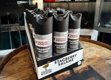 Smoking Goose Packaging that won the 2025 Deli Awards for Innovative Packaging. Printed by Printing Partners
