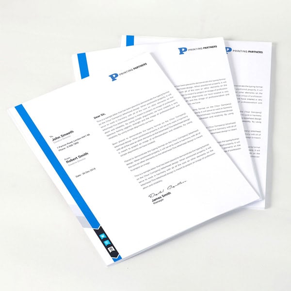 High-quality letterhead printed on FSC certified writing weight paper, Midwest