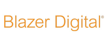 Blazer Digital logo featuring the text in orange on a white background.
