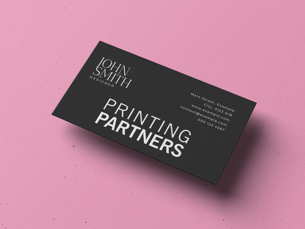 Black Business Card White Ink Printing Company