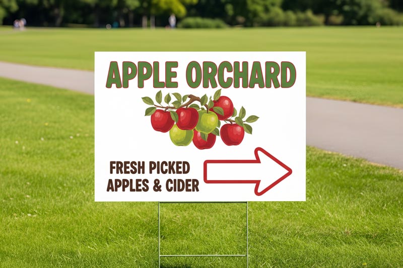 Custom Apple Orchard Directional Yard Signs