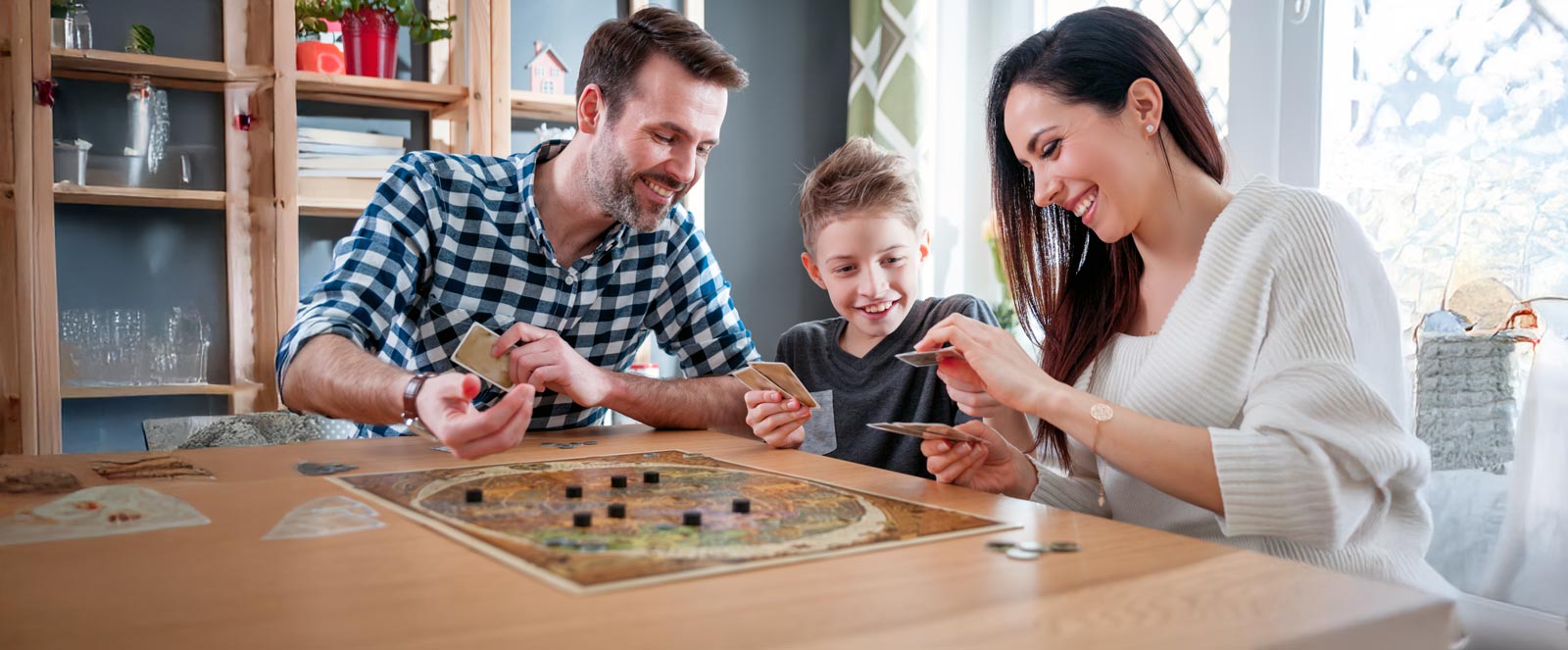 Family Playing Board Game