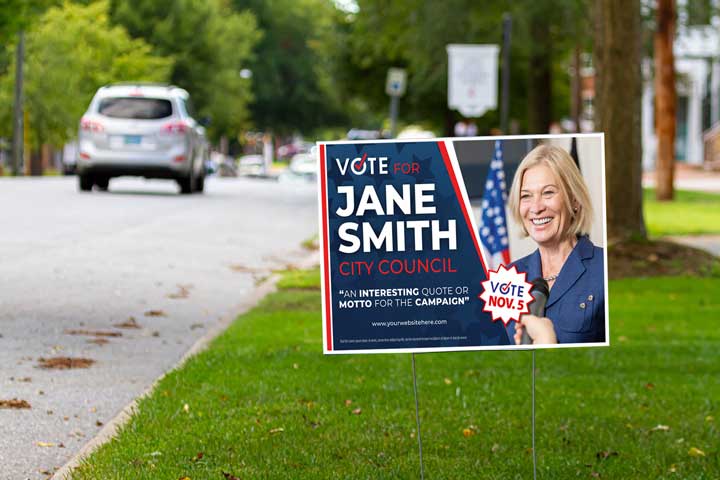political yard sign printing Indiana