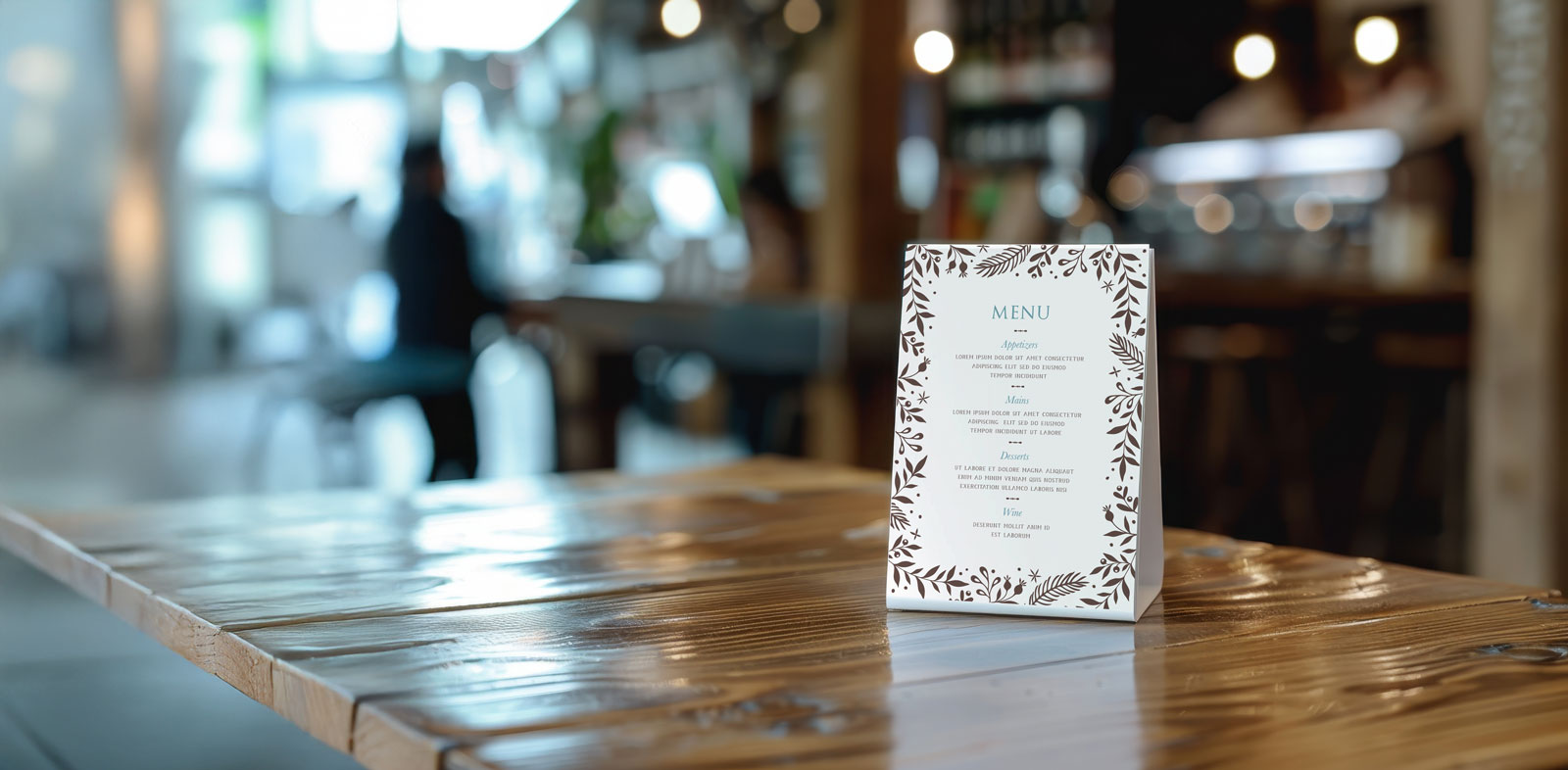 Menu Table Tent For Restaurants