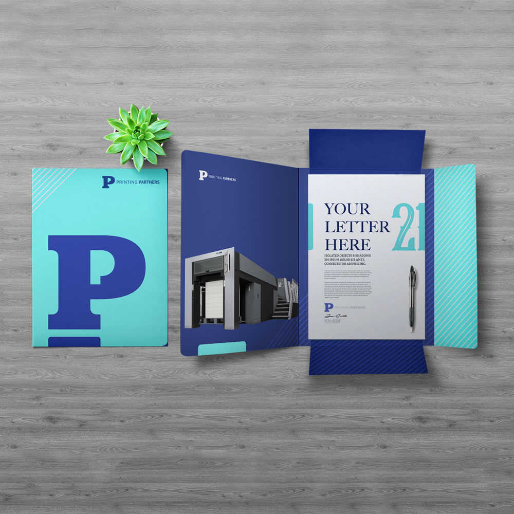 Pocket Folder with Custom Flap Printed in USA