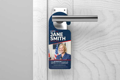 Political Campaign Custom Doorhanger Made in America