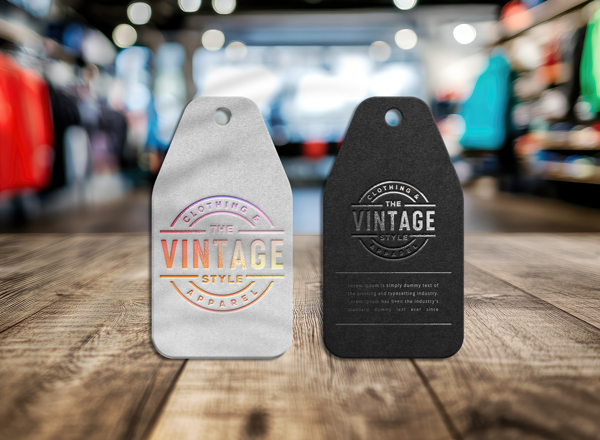 Vintage Foil Stamped Clothing Tag Printing Service