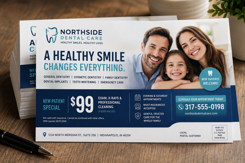 EDDM postcard example for Indianapolis direct mail