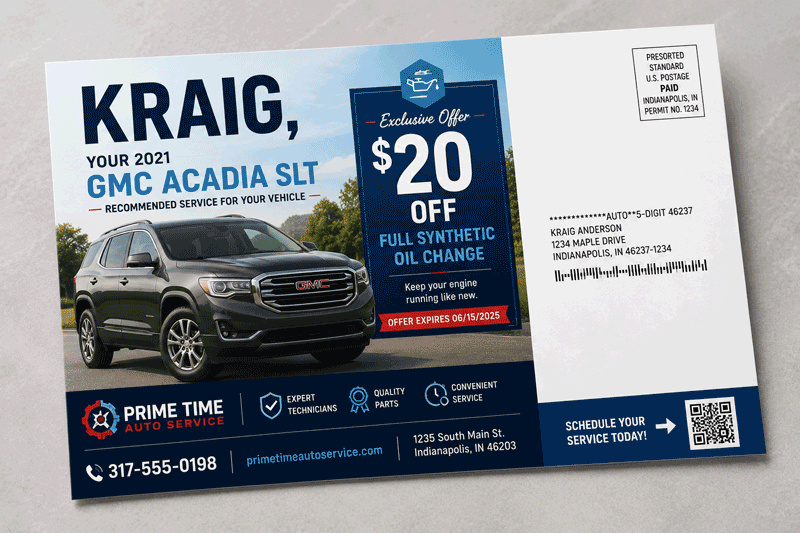 Variable data printing — personalized mailers produced at Printing Partners Indianapolis